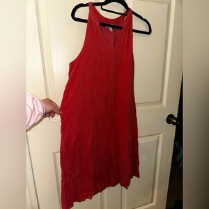 Garnet Hill coral Sleeveless Dress XS vacation beach spring summer boho